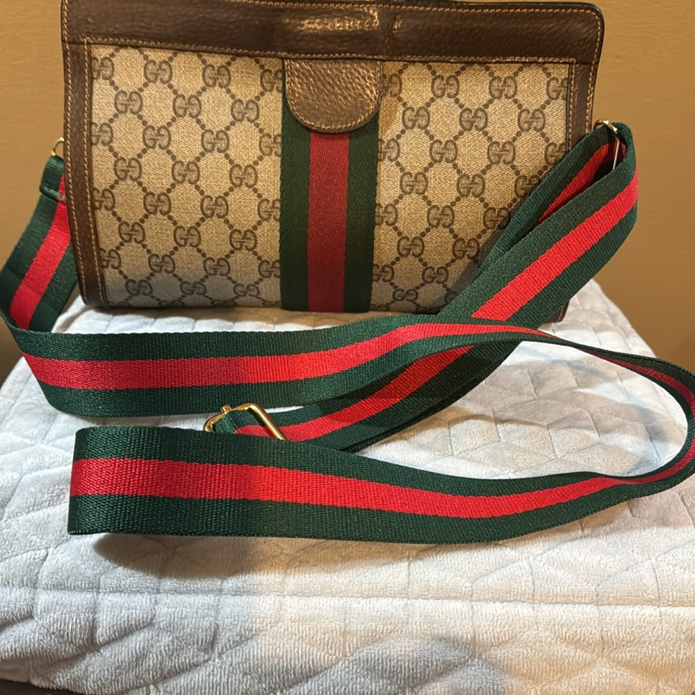 Gucci Ophidia Cherry Clutch-EUC Velcro Closure Added D Rings & Unbranded Strap - Picture 1 of 15